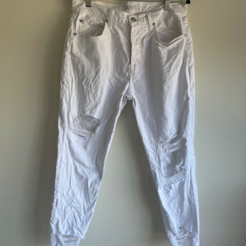 7 for all mankind 'josefina' boyfriend jeans white
